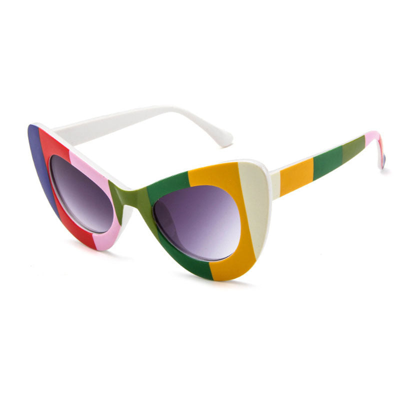 Wholesale Large Frame Butterfly Colorful PC Sunglasses